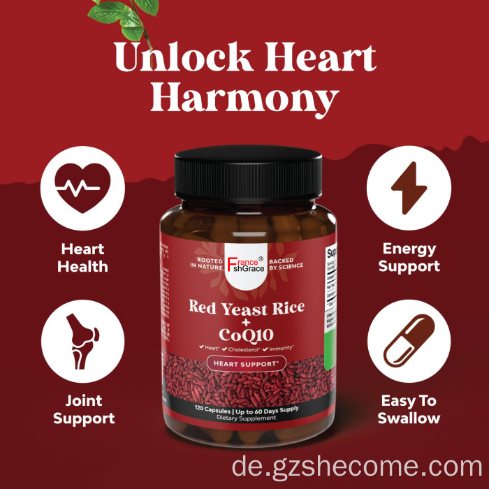 Roter Hefereis mit CoQ10 -Supplement für Erwachsene